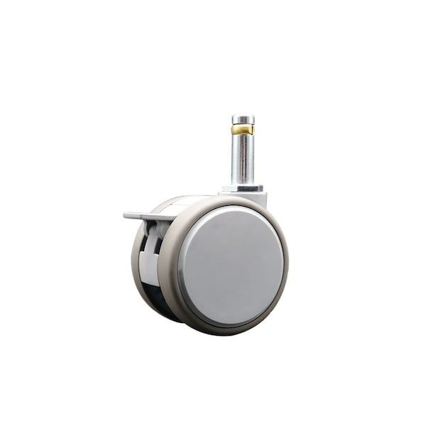 Service Caster 2.375 Inch MRI Safe Caster with Brake, 7/16 Inch Grip Ring Stem SCC-GR02S60-TPR-GRY-B-716138-MRI - main